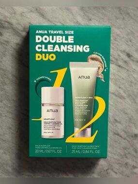 Anua Double Cleansing Duo Set Cleansing Oil, Cleansing Foam Heartleaf NEW IN BOX